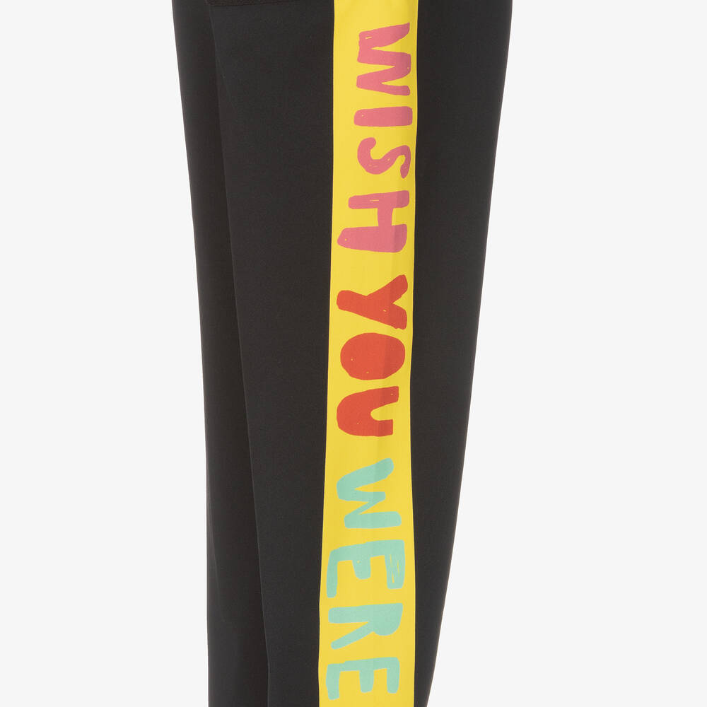 Stella McCartney Kids-Girls Black Graphic Leggings | Childrensalon Outlet