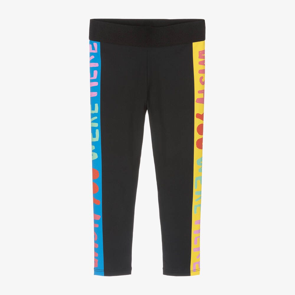 Stella McCartney Kids Girls Black Graphic Leggings Childrensalon Outlet