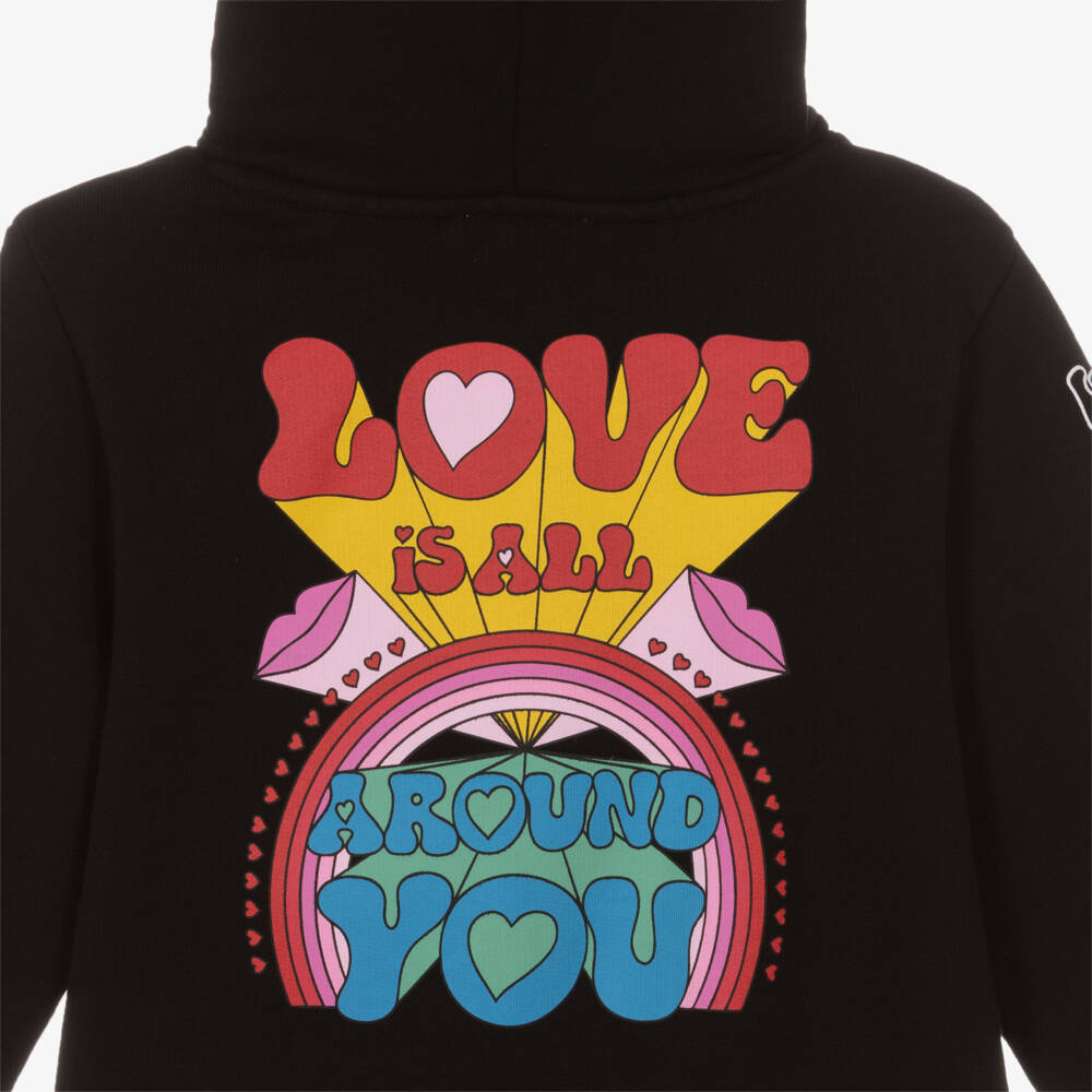 Stella McCartney Kids-Girls Black Heart Hoodie | Childrensalon Outlet