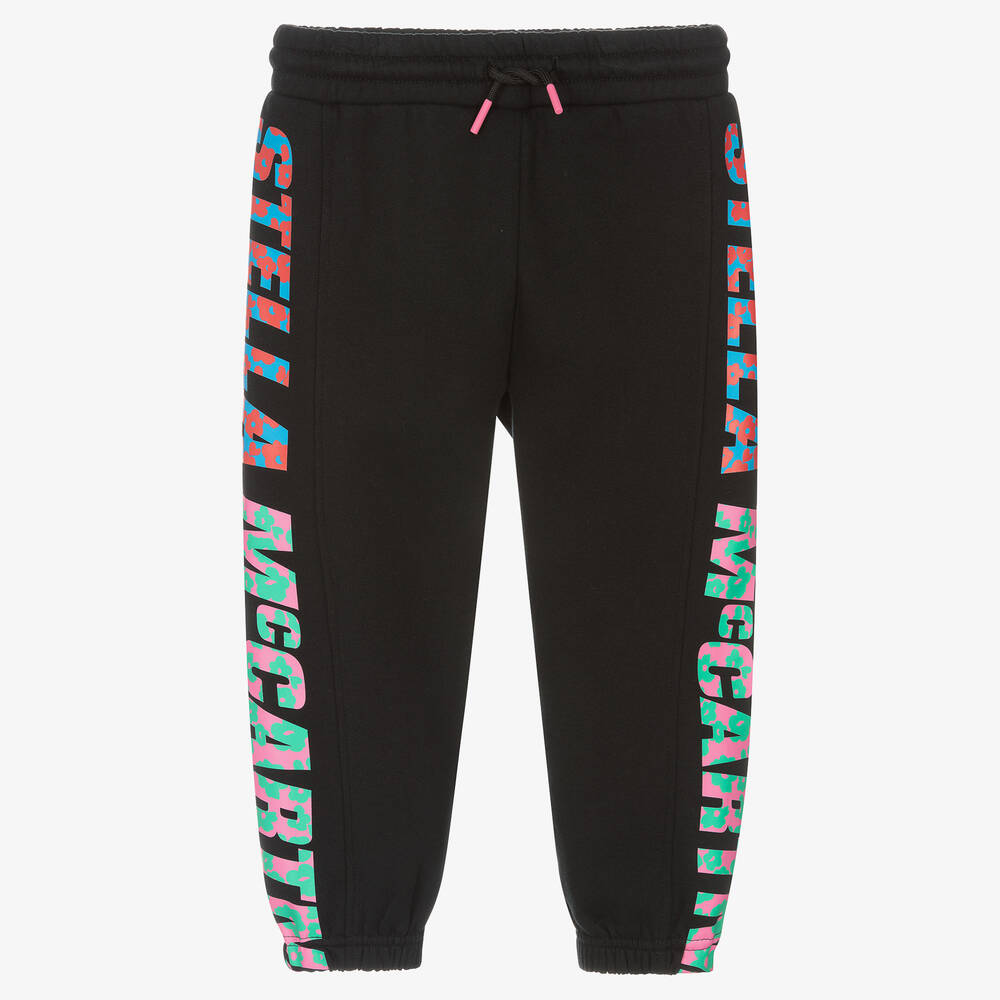 Stella McCartney Kids - Girls Black Logo Joggers | Childrensalon