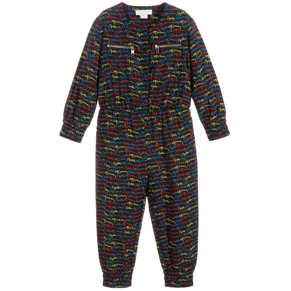 Stella McCartney Kids Girls Black Logo Jumpsuit Childrensalon