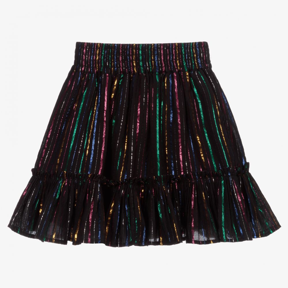 Stella McCartney Kids-Черная юбка с люрексом для девочек | Childrensalon Outlet