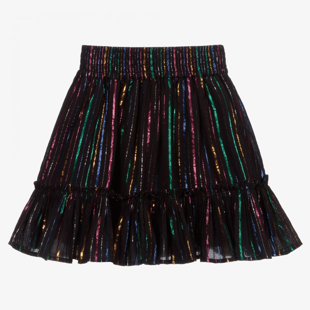 Stella McCartney Kids - Girls Black Lurex Skirt | Childrensalon