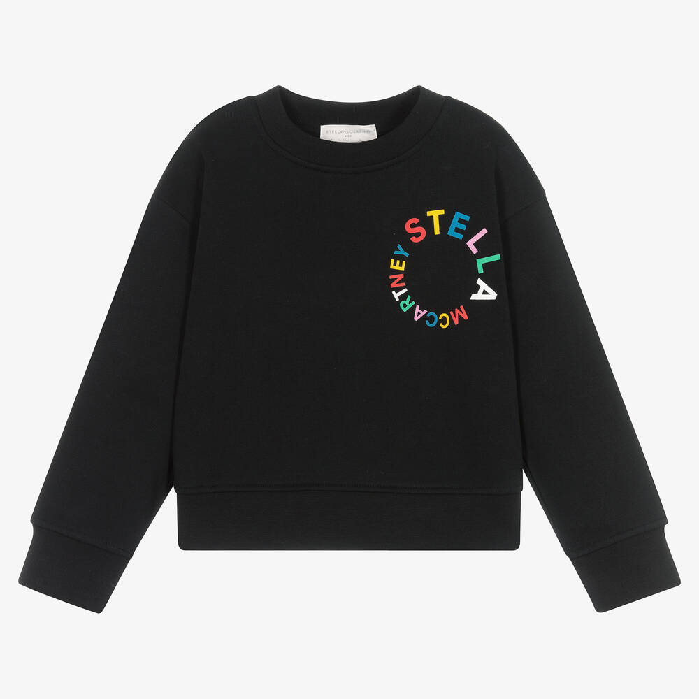 Stella McCartney Kids - Girls Black Organic Cotton Sweatshirt | Childrensalon
