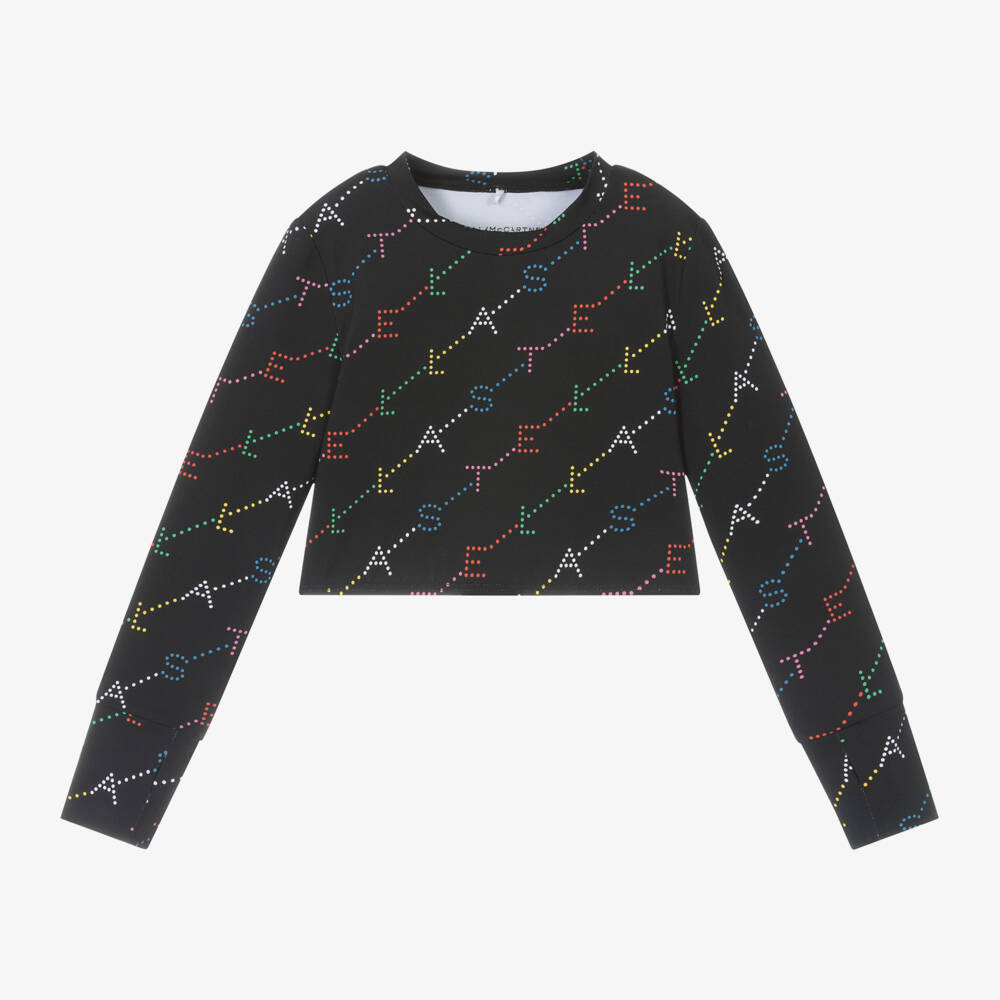 Stella McCartney Kids-Girls Black Performance Top with UPF | Childrensalon Outlet