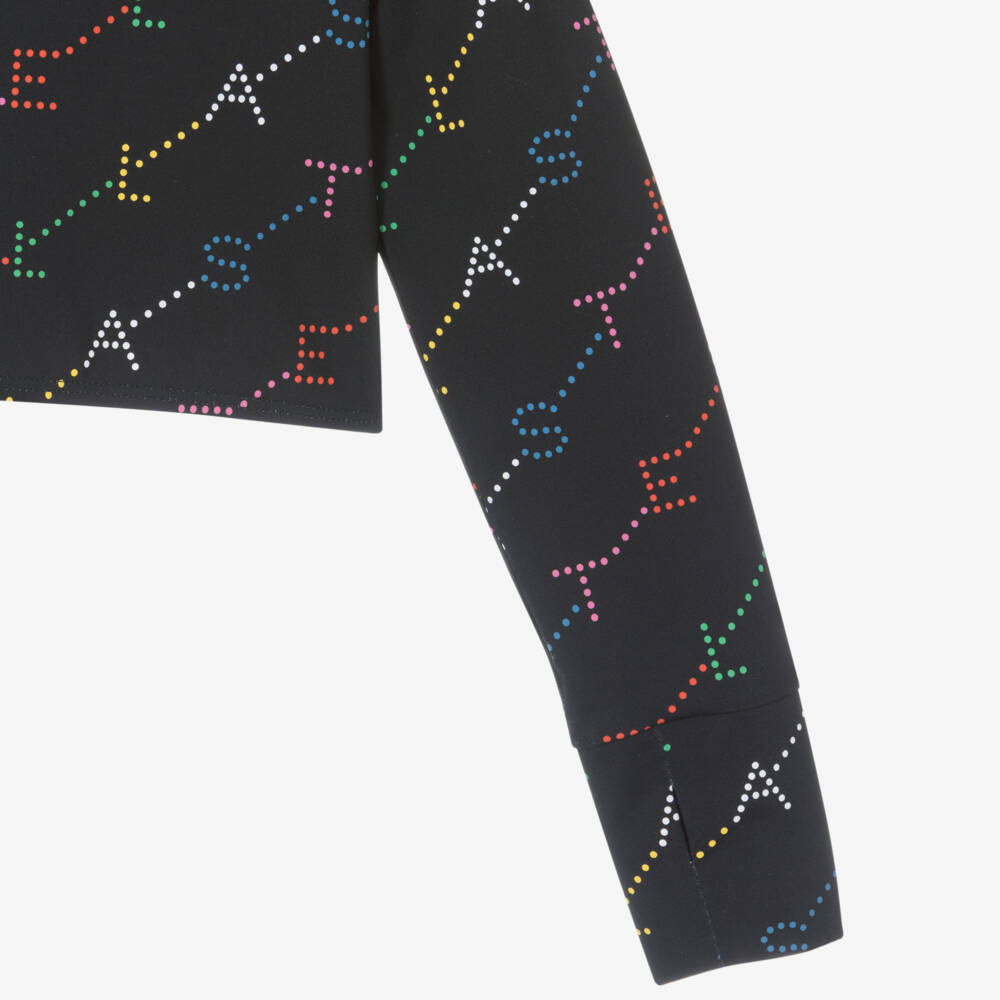 Stella McCartney Kids-Черный спортивный топ для девочек (UPF50+) | Childrensalon Outlet