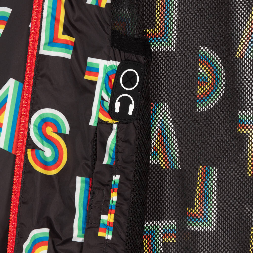Stella McCartney Kids-Girls Black Rainbow Print Raincoat | Childrensalon Outlet