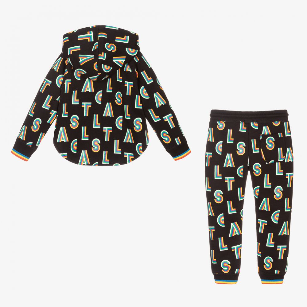 Stella McCartney Kids Girls Black Rainbow Tracksuit Childrensalon Outlet