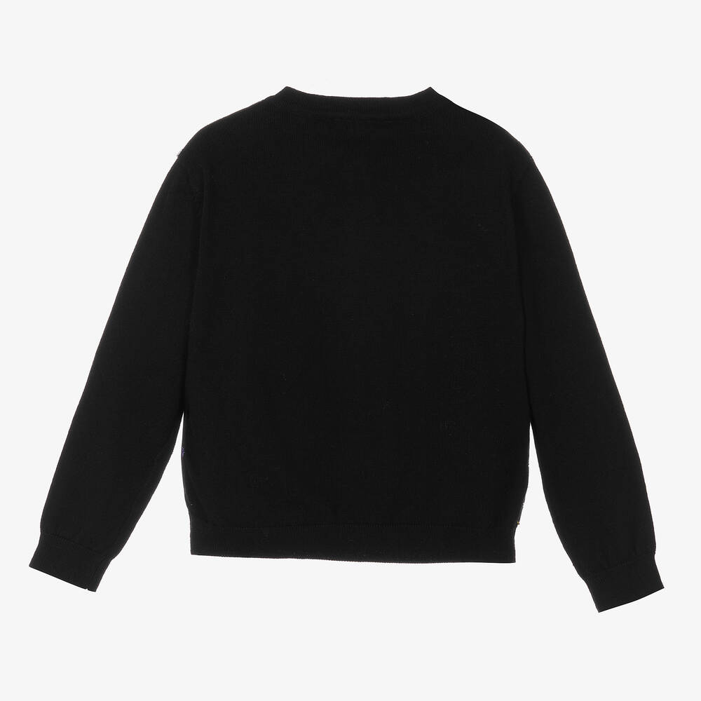 Stella McCartney Kids-Girls Black Sequin Cardigan | Childrensalon Outlet