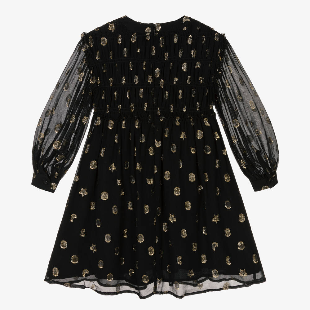 Stella McCartney Kids-Girls Black Silk Chiffon Dress | Childrensalon Outlet