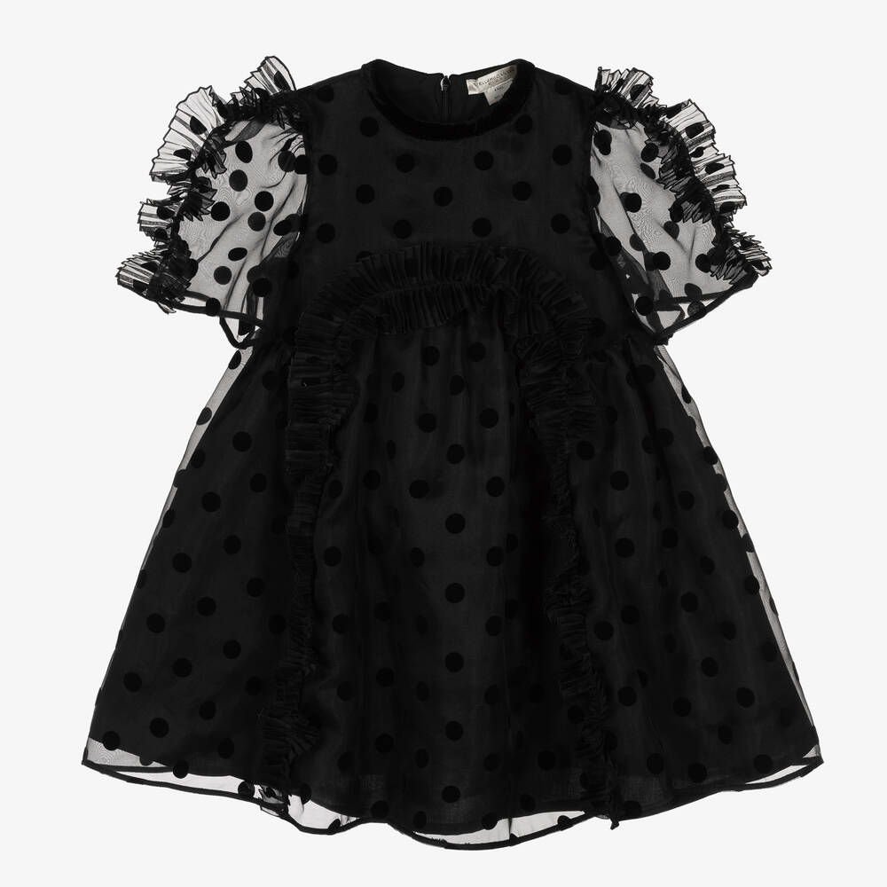 Stella McCartney Kids - Girls Black Silk Dress | Childrensalon