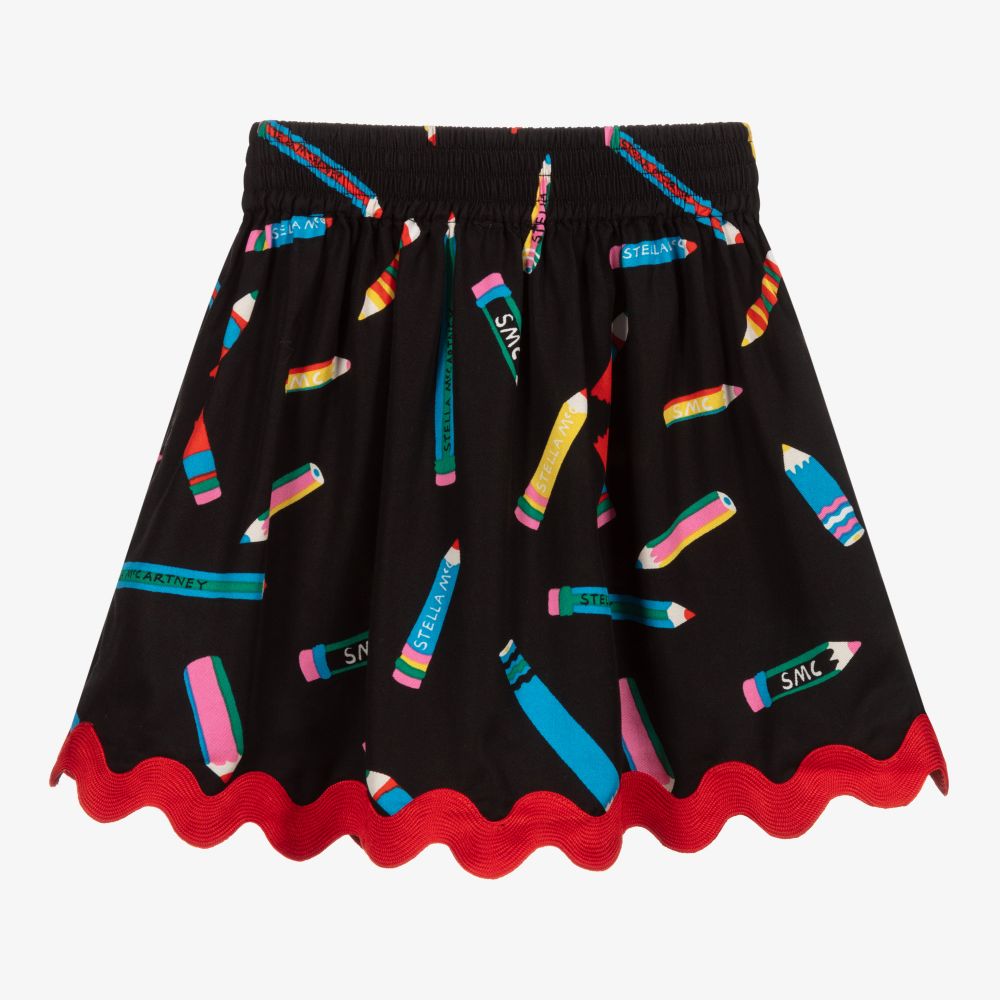 Stella McCartney Kids-Girls Black Tencel™ Skirt | Childrensalon Outlet