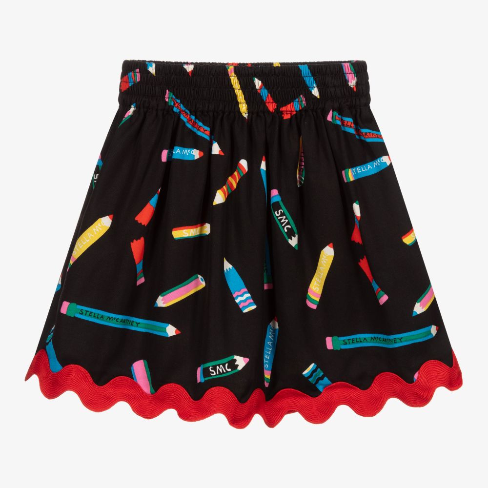 Stella McCartney Kids-Girls Black Tencel™ Skirt | Childrensalon Outlet