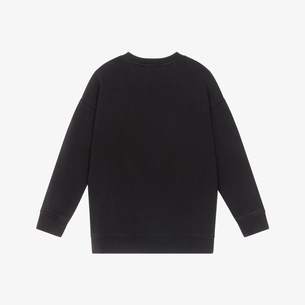 Stella McCartney Kids-Girls Black Zipped Sides Cotton Sweatshirt | Childrensalon Outlet