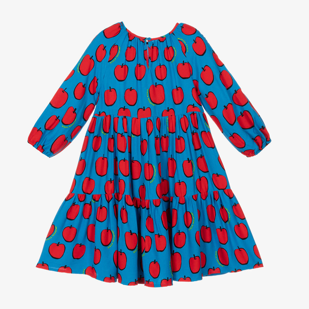 Stella McCartney Kids-Girls Blue Apple Maxi Dress | Childrensalon Outlet