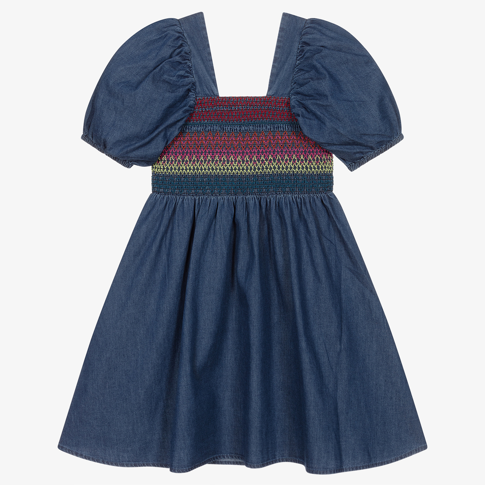 Stella McCartney Kids-Girls Blue Chambray Dress | Childrensalon Outlet