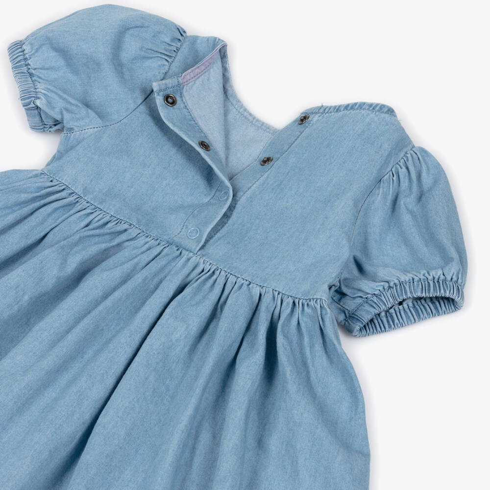 Stella McCartney Kids-Girls Blue Chambray Ladybird Dress | Childrensalon Outlet