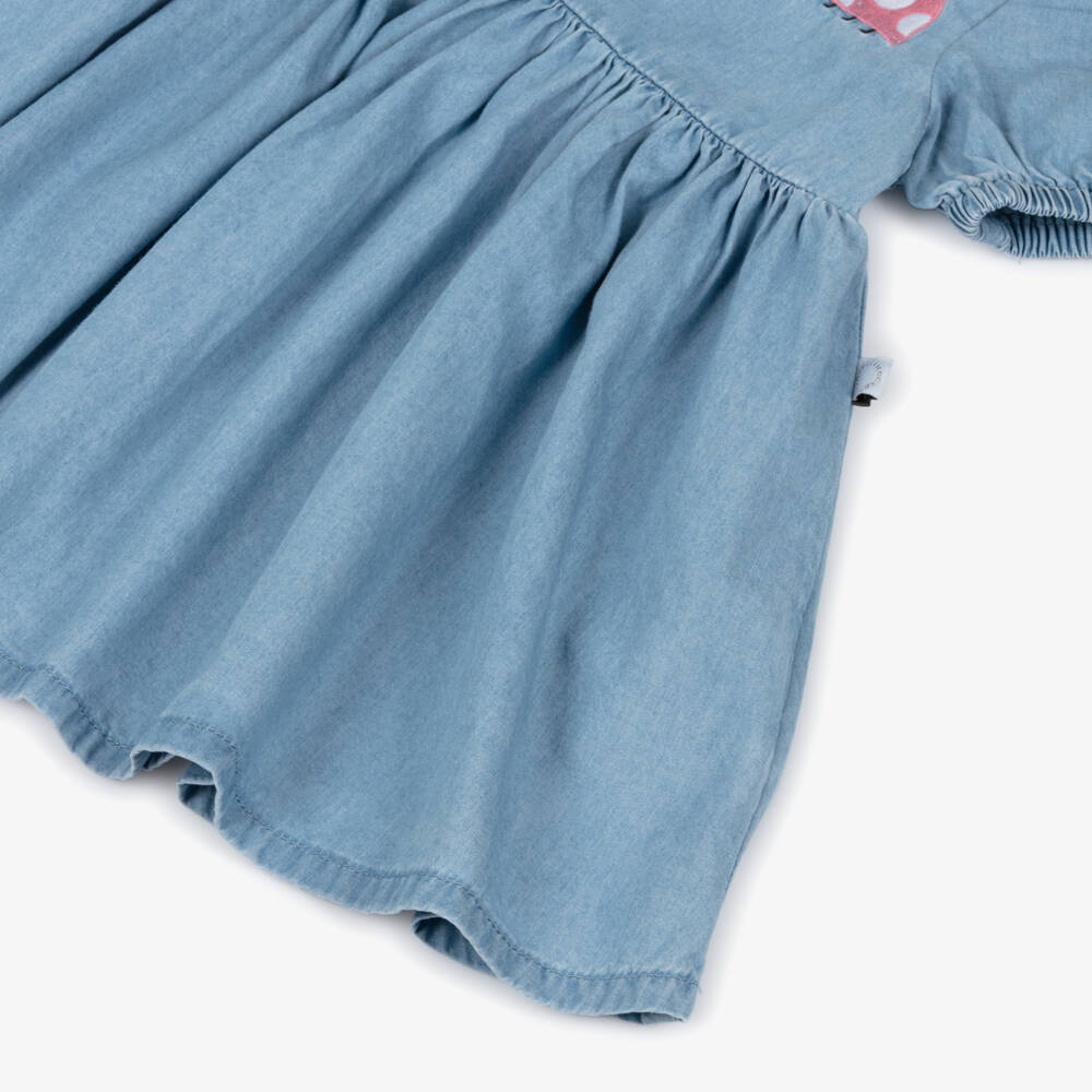 Stella McCartney Kids-Girls Blue Chambray Ladybird Dress | Childrensalon Outlet