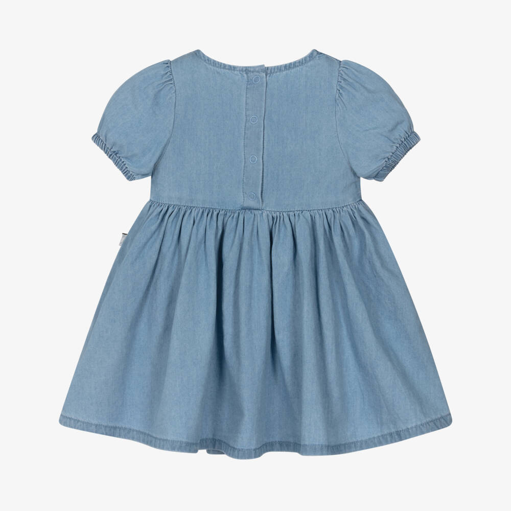 Stella McCartney Kids-Girls Blue Chambray Ladybird Dress | Childrensalon Outlet