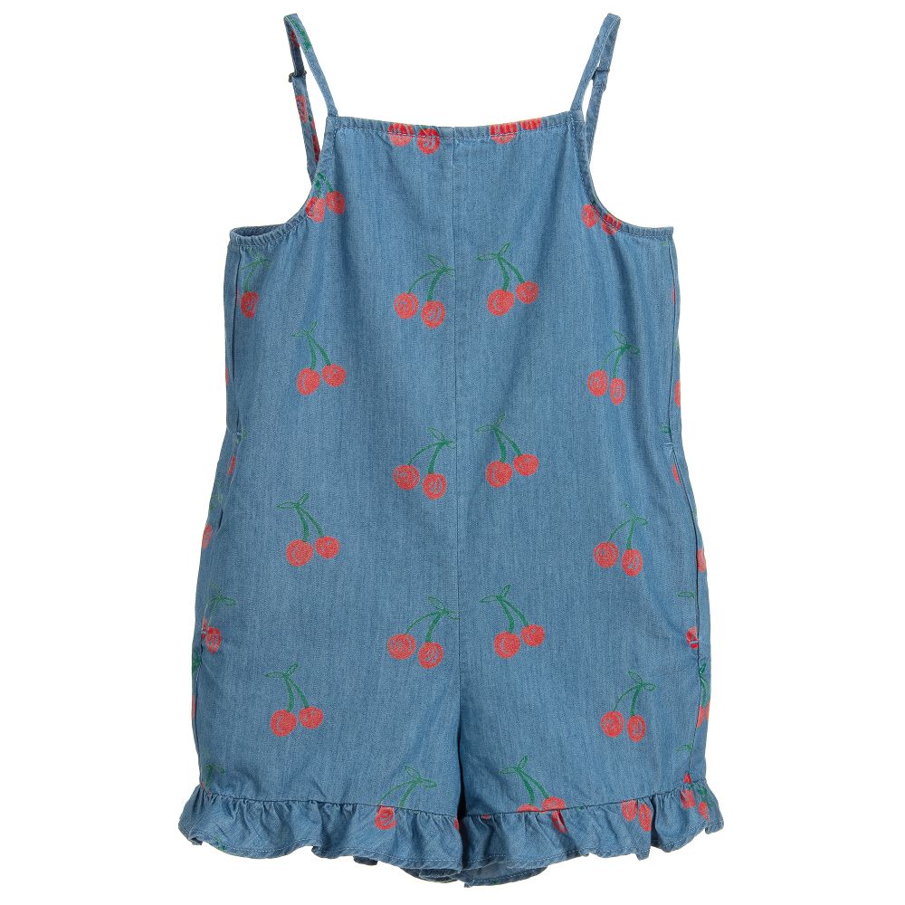 Stella McCartney Kids - Girls Blue Chambray Playsuit | Childrensalon