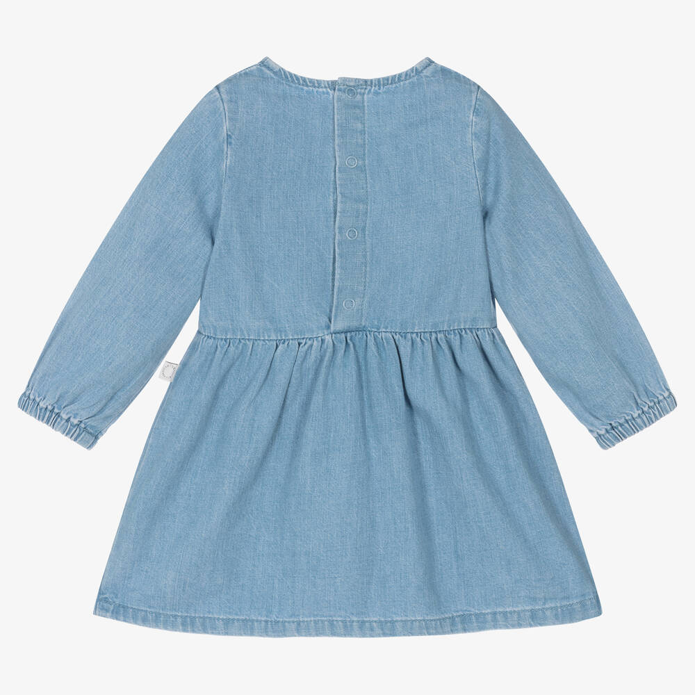Stella McCartney Kids Girls Blue Cotton Denim Dress Childrensalon Outlet