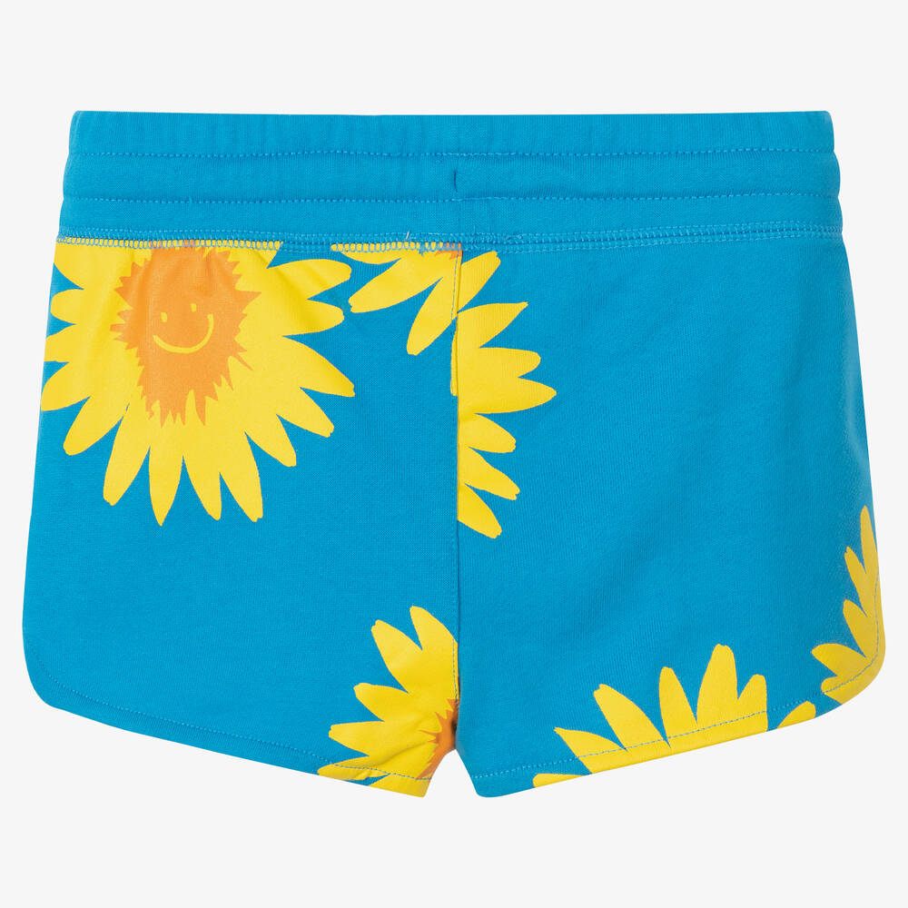 Stella McCartney Kids-Girls Blue Cotton Shorts | Childrensalon Outlet