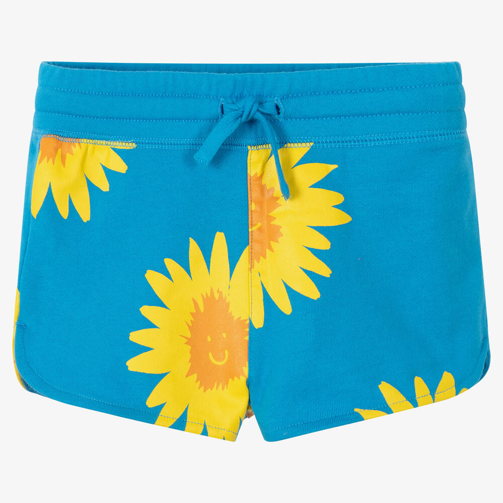 Stella McCartney Kids - Girls Blue Cotton Shorts | Childrensalon