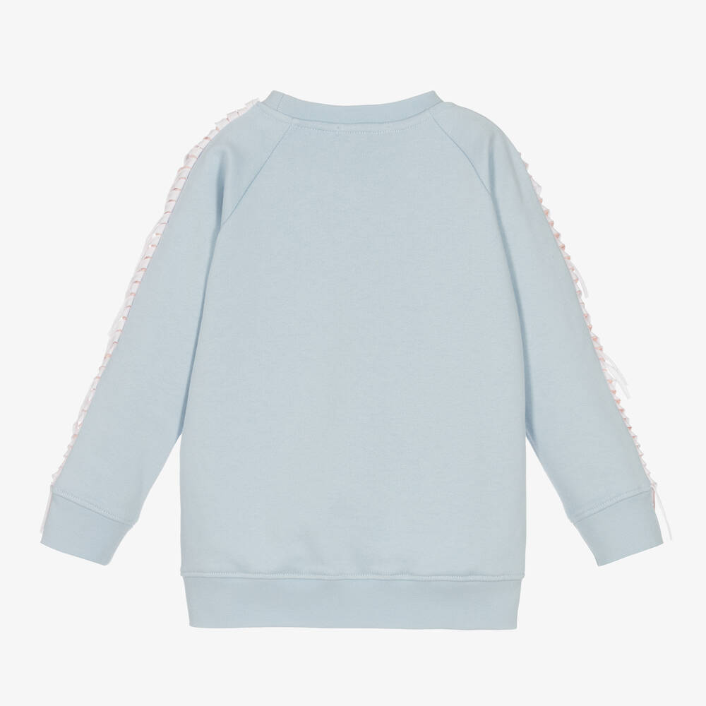 Stella McCartney Kids-Girls Blue Cotton Unicorn Sweatshirt | Childrensalon Outlet