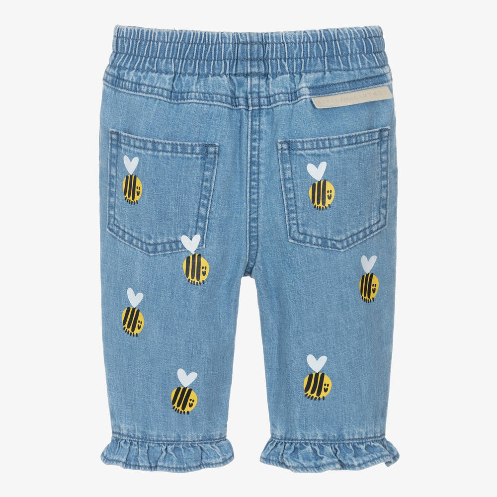 Stella McCartney Kids-Girls Blue Denim Bee Jeans | Childrensalon Outlet