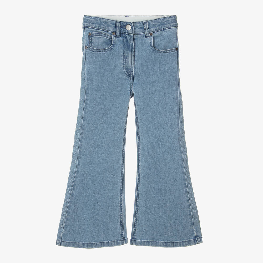 Stella McCartney Kids - Girls Blue Denim Flare Jeans | Childrensalon