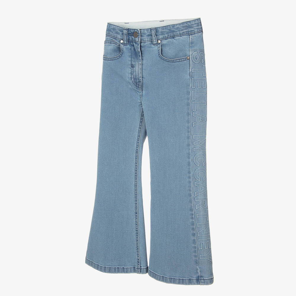 Stella McCartney Kids-Girls Blue Denim Flare Jeans | Childrensalon Outlet