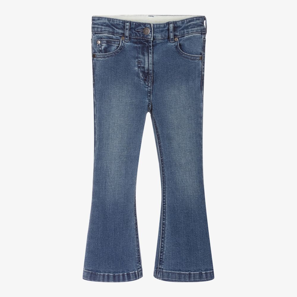 Stella McCartney Kids - Girls Blue Denim Flared Jeans | Childrensalon