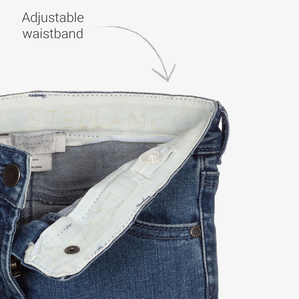 Stella McCartney Kids-Girls Blue Denim Flared Jeans | Childrensalon Outlet