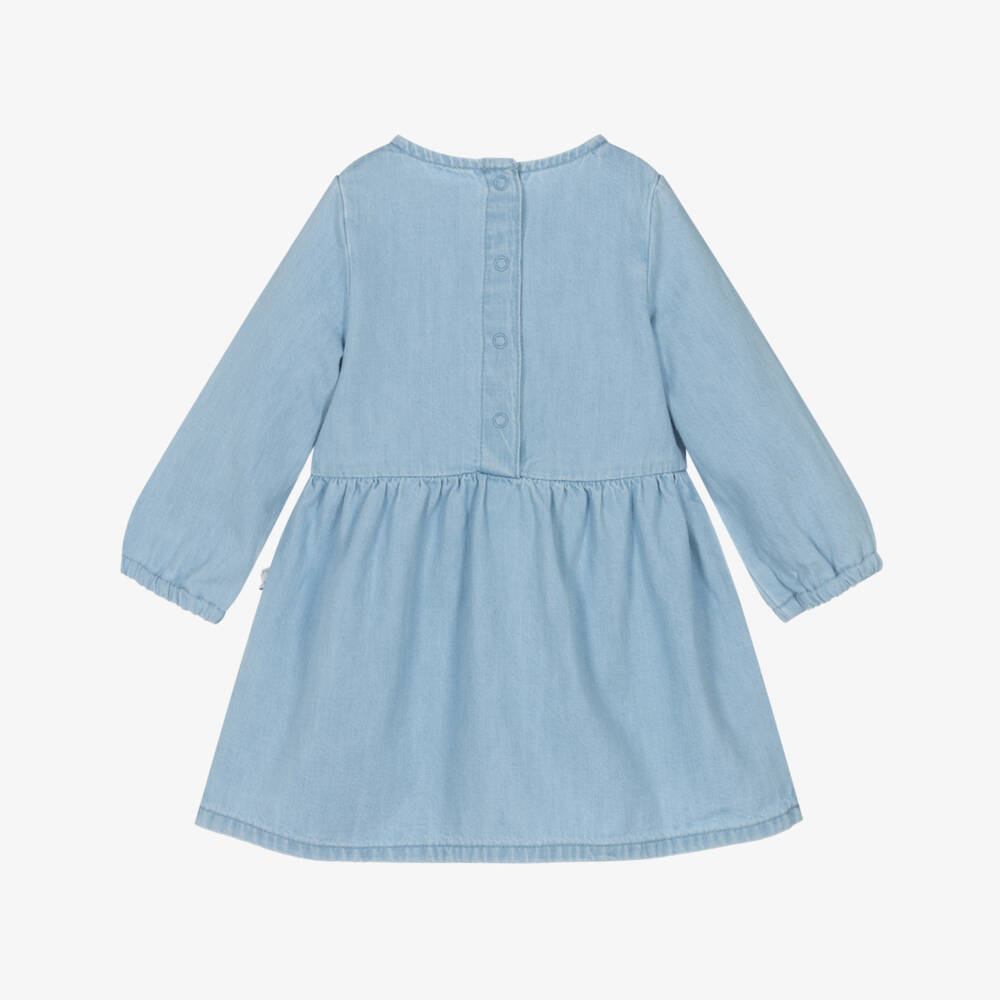 Stella McCartney Kids-Girls Blue Denim Happy Flower Dress | Childrensalon Outlet
