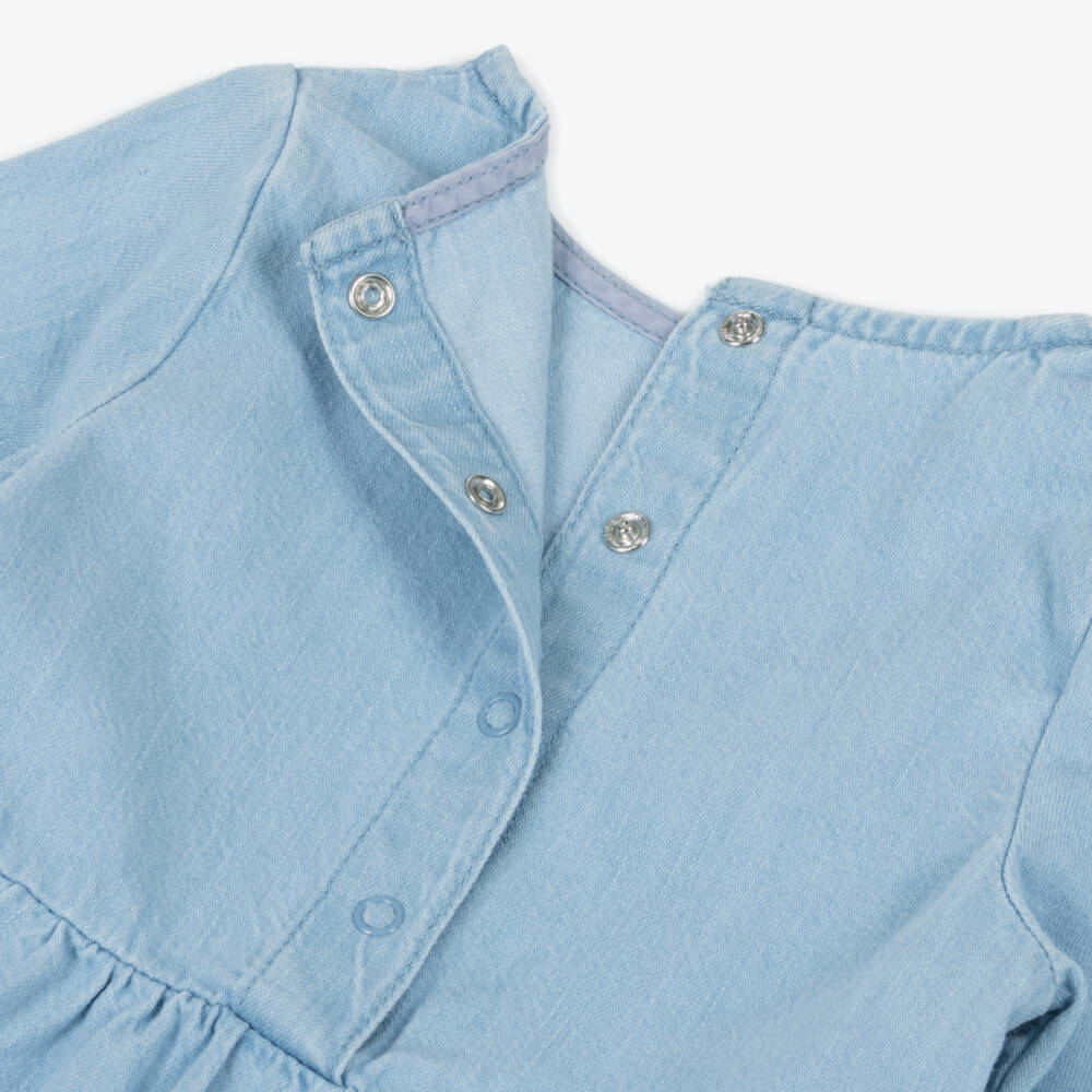 Stella McCartney Kids-Girls Blue Denim Happy Flower Dress | Childrensalon Outlet