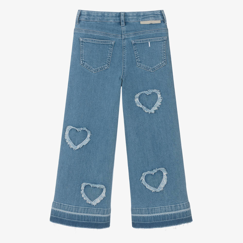 Stella McCartney Kids - Girls Blue Denim Hearts Jeans