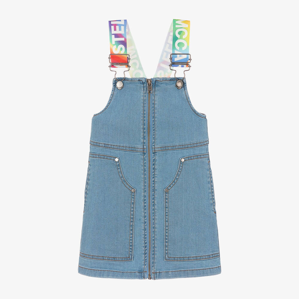 Stella McCartney Kids-Girls Blue Denim Pinafore Dress | Childrensalon Outlet