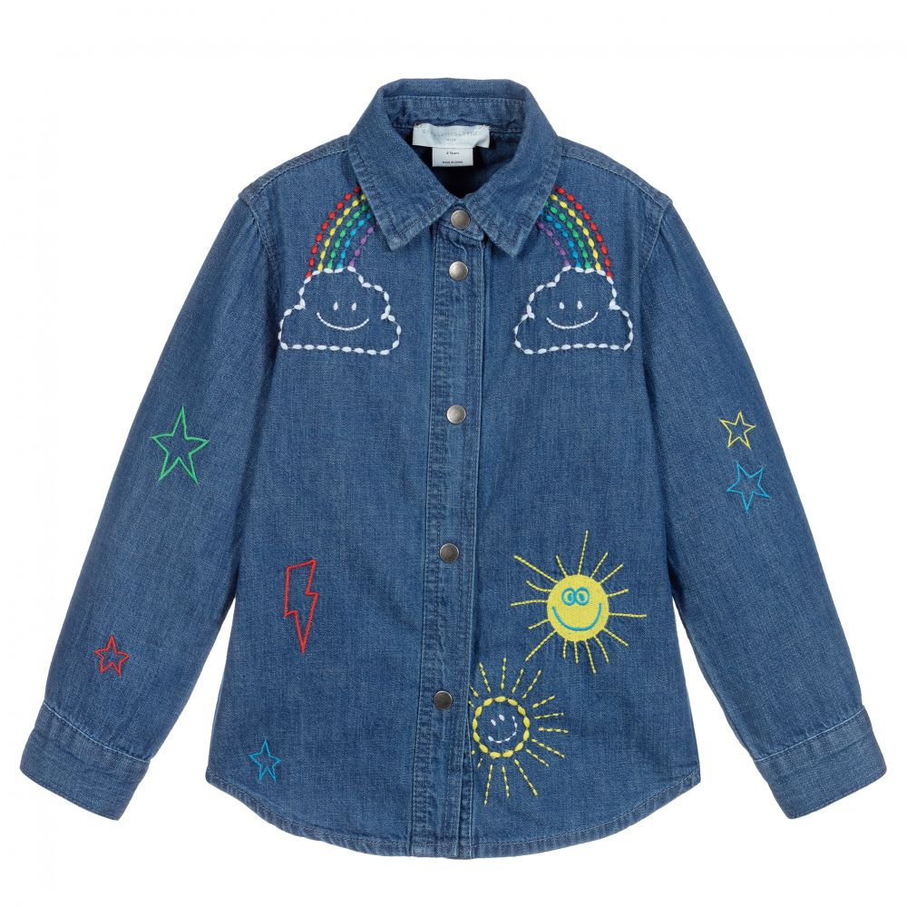 Stella McCartney Kids - Синяя джинсовая рубашка для девочек | Childrensalon
