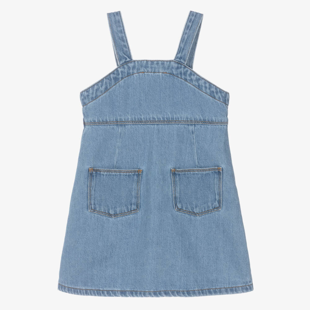 Stella McCartney Kids-Girls Blue Denim Sleeveless Star Dress | Childrensalon Outlet
