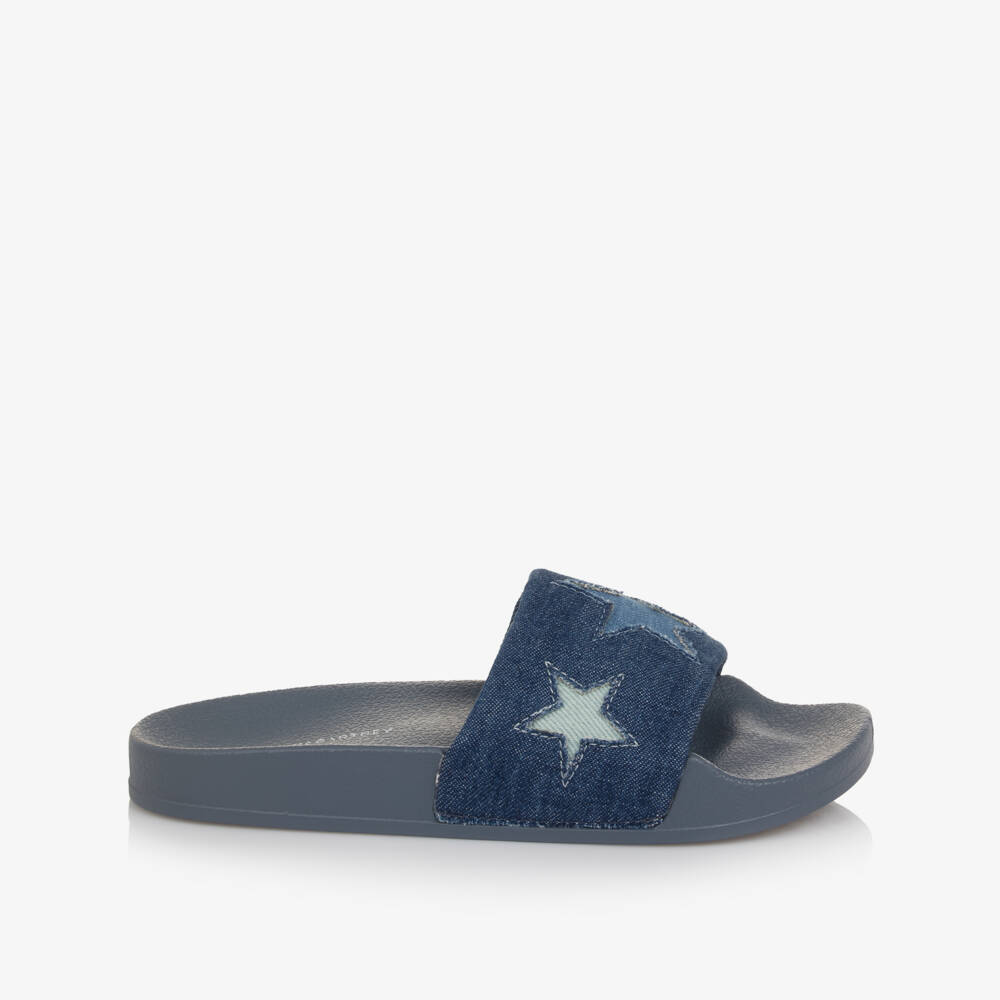 Stella McCartney Kids-Girls Blue Denim Star Sliders | Childrensalon Outlet