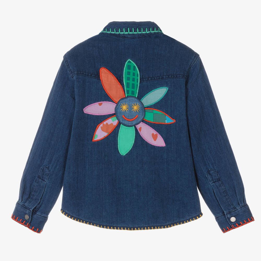 Stella McCartney Kids - Girls Blue Embroidered Denim Shirt