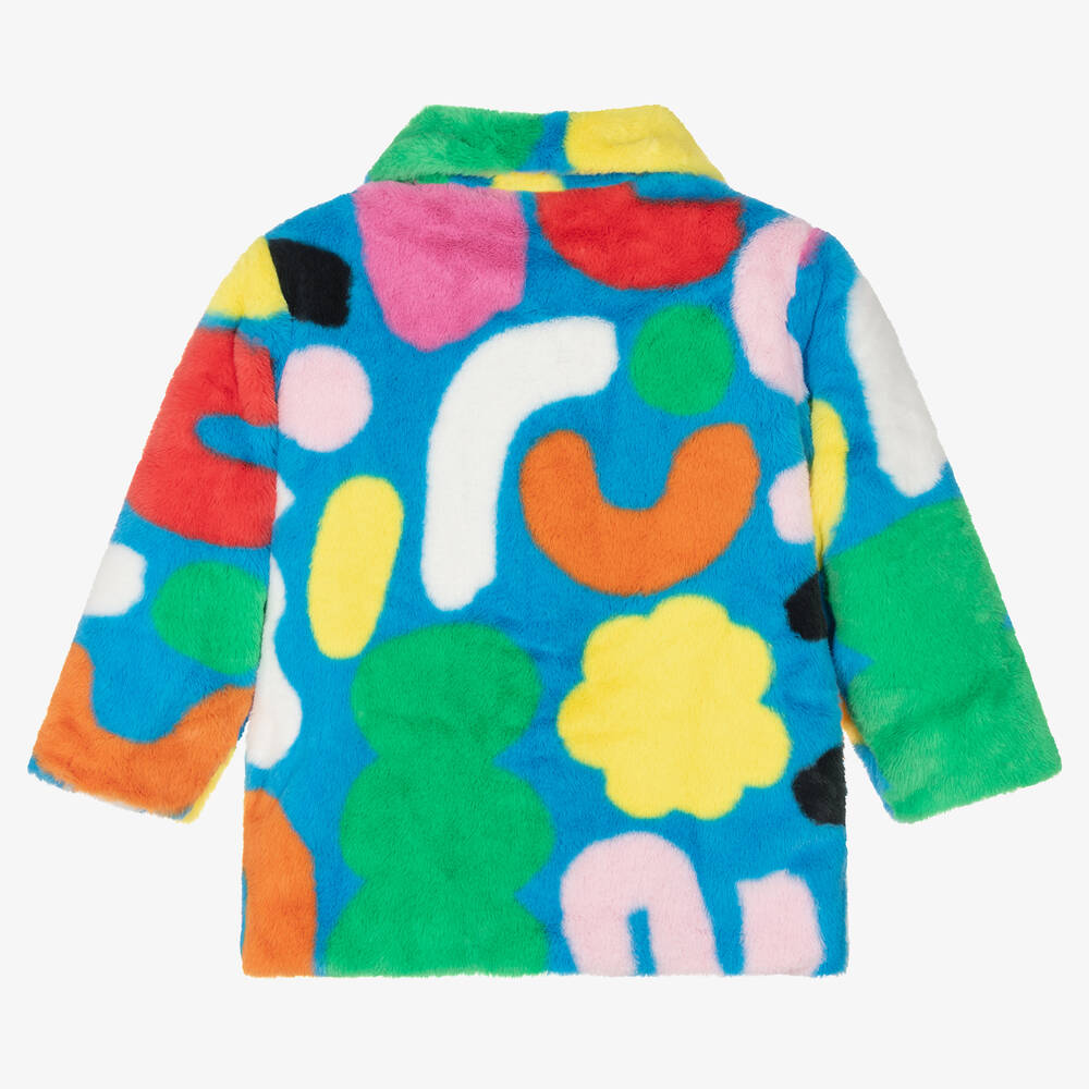 Stella mccartney kids girls blue faux fur coat childrensalon outlet
