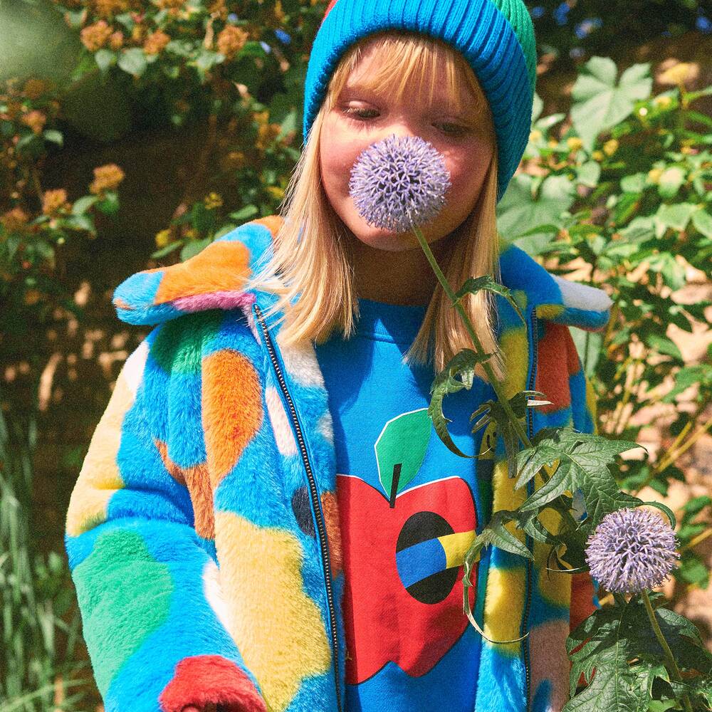Girls blue 2025 fur coat