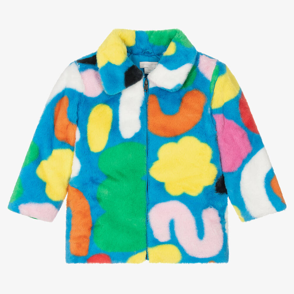 Stella McCartney Kids - Blauer Kunstpelzmantel (M) | Childrensalon