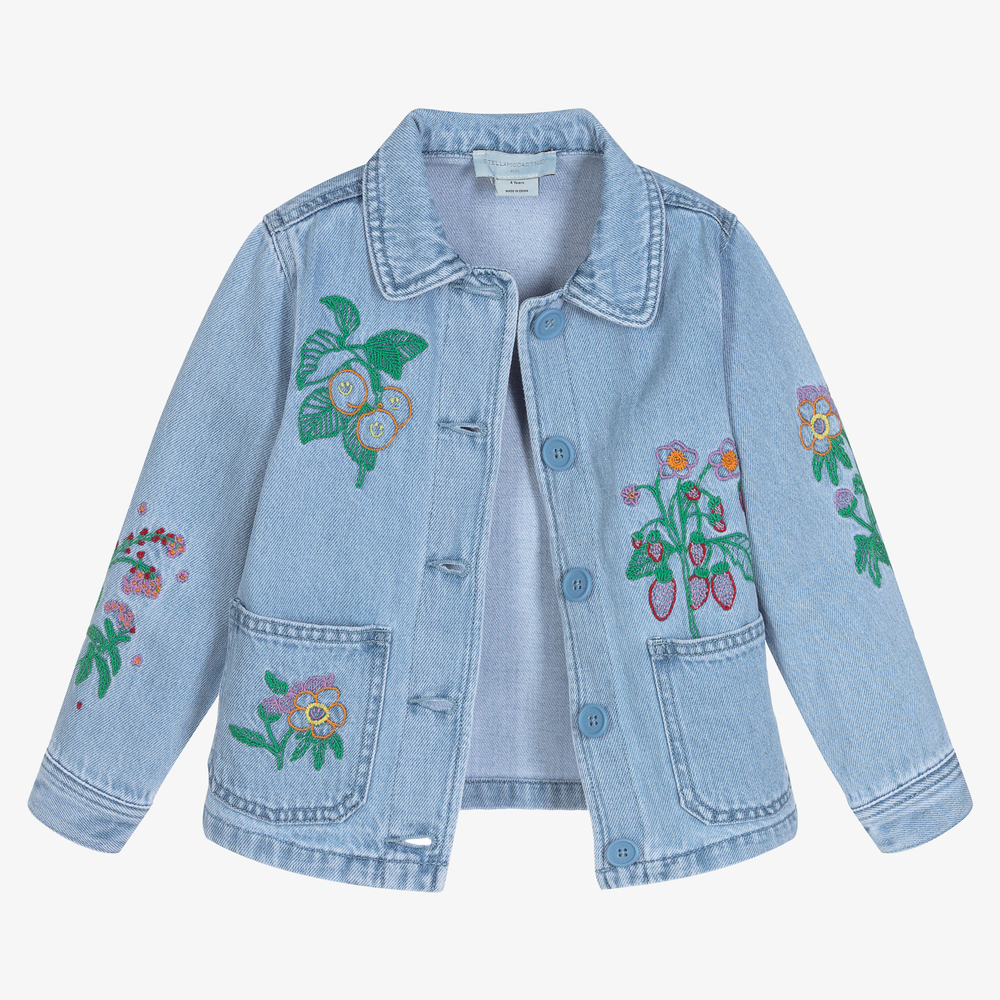 Stella McCartney Kids - Girls Blue Floral Denim Jacket