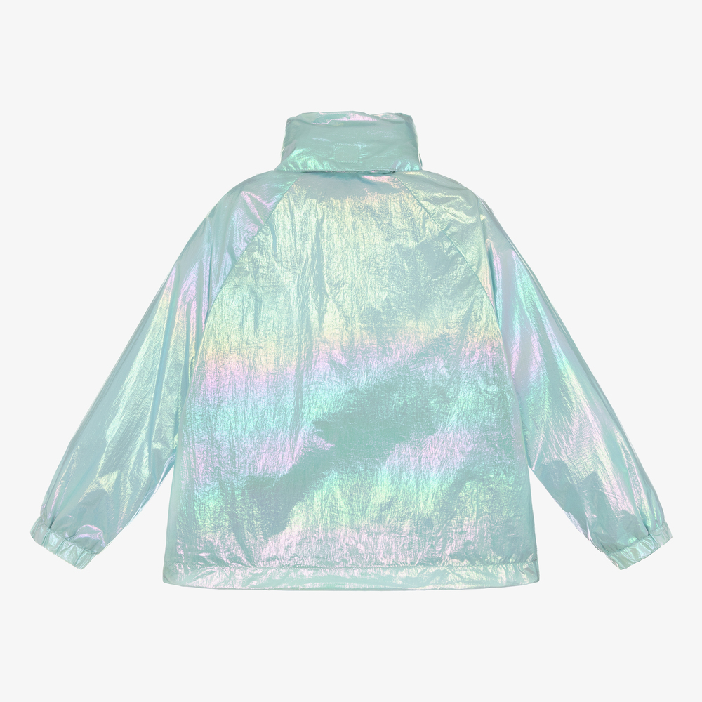 Stella McCartney Kids-Голубая куртка с эффектом металлик для девочек | Childrensalon Outlet