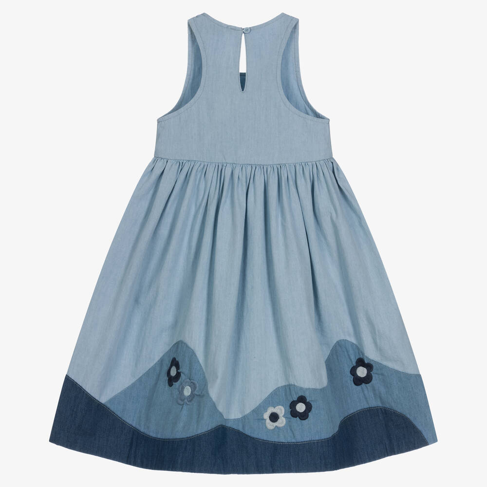 Stella McCartney Kids-Girls Blue Organic Denim Dress | Childrensalon Outlet