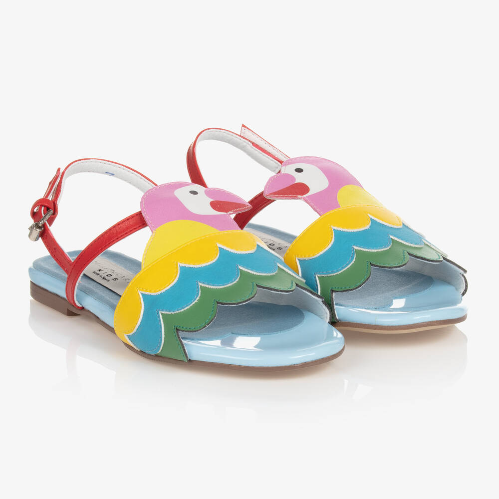 Stella McCartney Kids - Girls Blue Parrot Sandals | Childrensalon