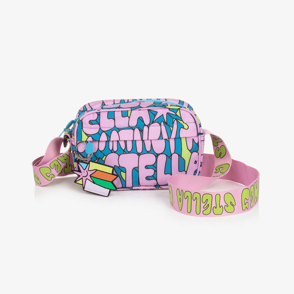 Stella McCartney Kids-Girls Blue & Pink Logo Print Bag (20cm) | Childrensalon Outlet