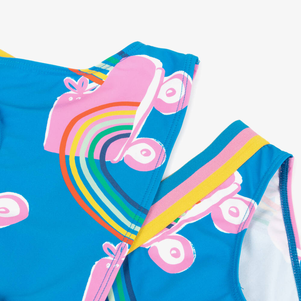 Stella McCartney Kids-Girls Blue Roller Skate Print Bikini (UPF50+) | Childrensalon Outlet
